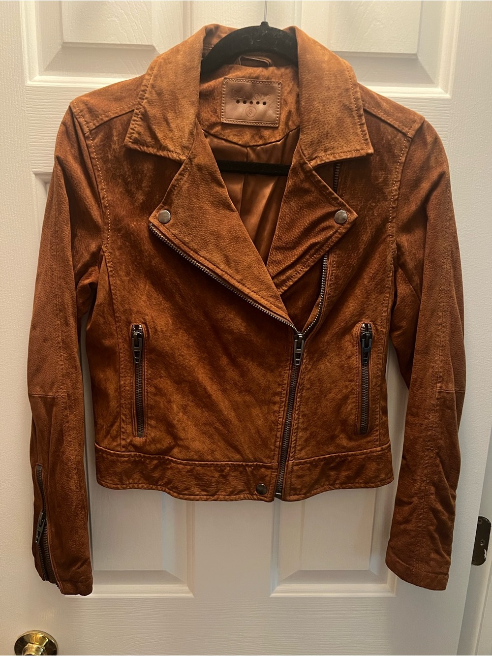 Blank NYC Rust Suede Moto Jacket